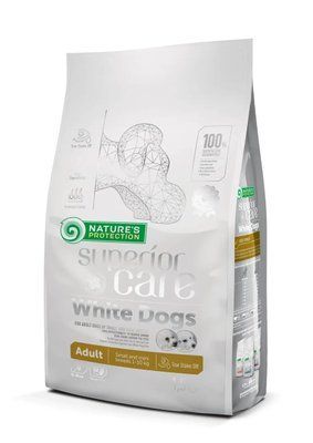 Сухой корм для взрослых собак с белой шерстью для малых пород Superior Care White DogsNature's Protection ягненок 1.5 кг NPSC45663 фото
