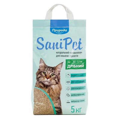 Наполнитель туалета для кошек Природа Sani Pet 5 кг (бентонитовый мелкий) 4823082407842 фото