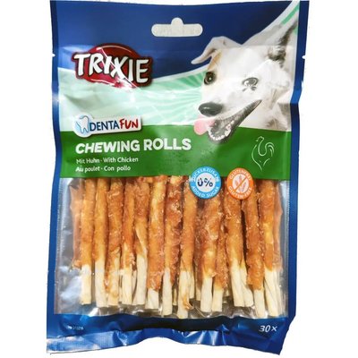 Лакомство для собак Trixie Палочка для чистки зубов Denta Fun курица 12 см 240 г/30 шт 31378 фото