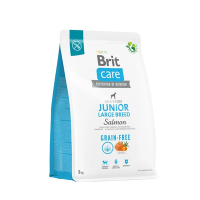 Сухий корм для молодих собак великих порід Brit Care Dog Grain-free Junior Large Breed беззерновий, лосось3 кг 172200 фото