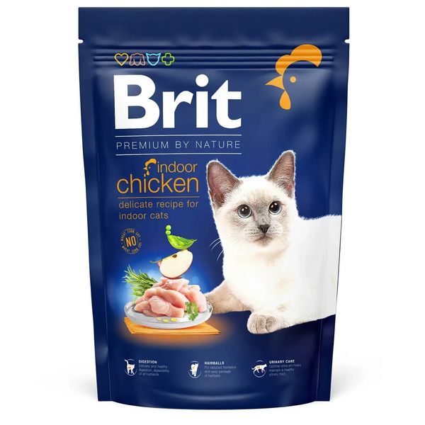Сухий корм для котів, що живуть у приміщенні Brit Premium by Nature Cat Indoor курка 1.5 кг 171861 фото