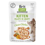 Влажный корм для котят Brit Care Cat Fillets in Gravy pouch Курица 85 г 101047 фото