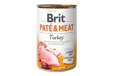 Вологий корм для собак Brit Pate&Meat Dog індичка 400 г 100865/100074/0298 фото