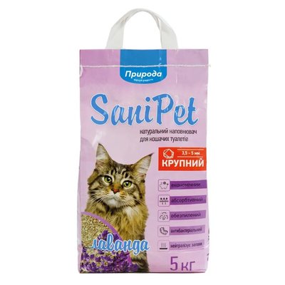 Наповнювач туалету для котів Природа Sani Pet 5 кг (бентонітовий дрібний) PR240780 фото