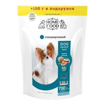 Сухой корм для собак Home Food гипоаллергенный для мелких пород форель с рисом 700 г 5 фото