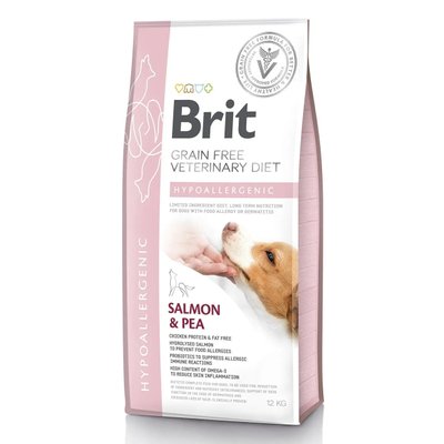 Сухой корм для собак при пищевой аллергии Brit GF Veterinary Diet Hypoallergenic лосось 12 кг 170938/8035 фото