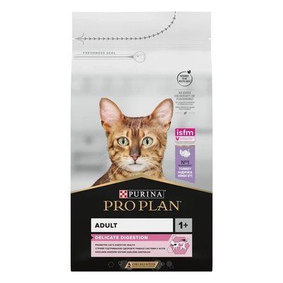 Сухий корм для дорослих котів з чутливою травною системою Purina Pro Plan Adult 1+ Delicate Digestion з індичкою 1.5 кг 3222270884136 фото
