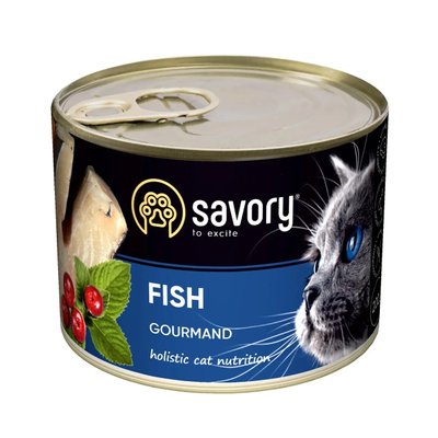 Вологий корм для котів Savory риба 200 г 30648 фото