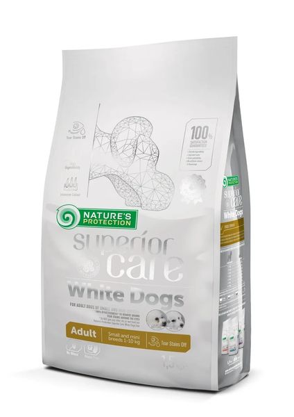 Сухой корм для взрослых собак с белой шерстью для малых пород Superior Care White DogsNature's Protection ягненок 4 кг NPSC45833 фото