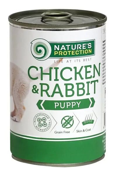 Вологий корм для цуценят всіх порід Nature's Protection Puppy chicken&rabbit курка і кролик 800 г KIK45091 фото