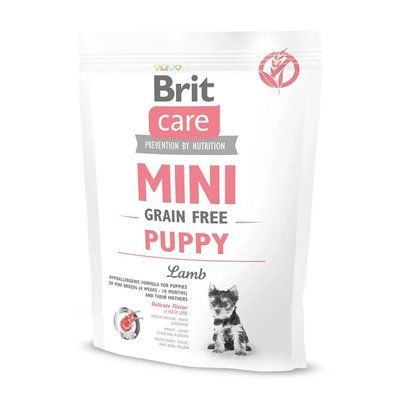 Сухой корм для щенков и молодых собак миниатюрных пород Brit Care Mini GF Puppy Lamb ягненок 400 г 170774/0145 фото