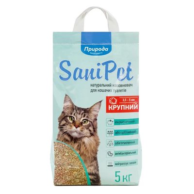Наполнитель туалета для кошек Природа Sani Pet 5 кг (бентонитовый крупный) PR240779 фото