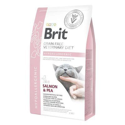 Сухой корм для кошек при пищевой аллергии Brit GF Veterinary Diet Hypoallergenic лосось 2 кг 170960/528370 фото