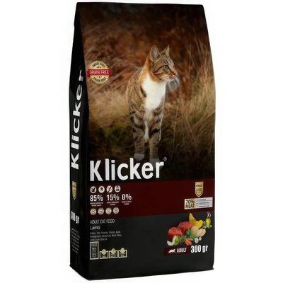Сухой корм Klicker Холистик беззерновой для взрослых кошек с Ягненком 300 г 400372 фото