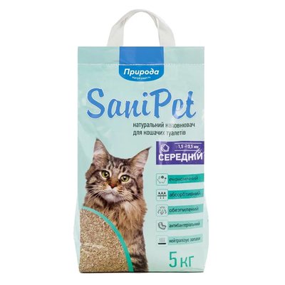 Наполнитель туалета для кошек Природа Sani Pet 5 кг (бентонитовый средний) PR240781 фото