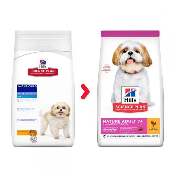 Сухий корм Hills Science Plan Small Mini Mature Adult 7+ Chicken для літніх маленьких собак Хіллс з куркою 6 кг 604321 фото
