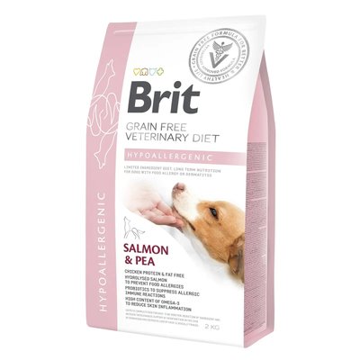 Сухой корм для собак при пищевой аллергии Brit GF Veterinary Diet Hypoallergenic лосось 2 кг 170939/8042 фото