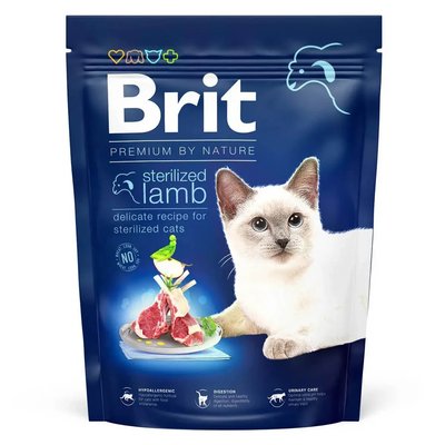 Сухой корм для стерилизованных котов Brit Premium by Nature Cat Sterilized Lamb ягненок 300 г 171847 фото