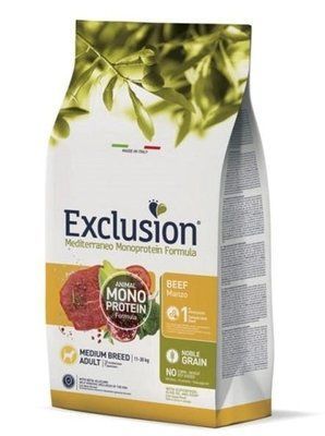 Повнорационный сухий корм Exclusion Adult Beef Medium Breed із яловичиною для дорослих собак середніх порід 12 кг copy_05540 фото