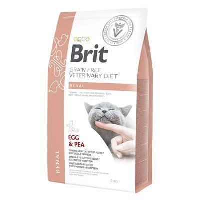 Сухой корм для кошек при заболеваниях почек Brit GF Veterinary Diet Renal яйцо 2 кг 170957/528325 фото