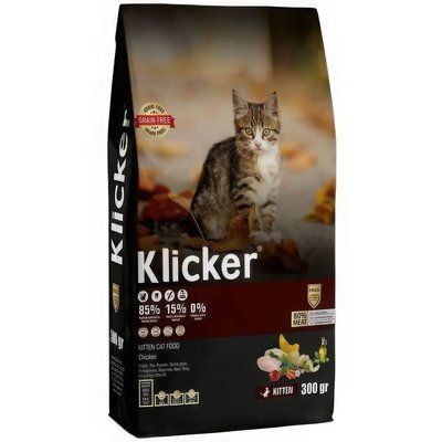 Сухой корм Klicker Холистик беззерновой для котят с Куркой 300 г 400341 фото