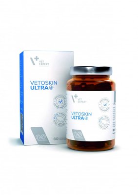 Vet Expert VetoSkin Ultra Пищевая добавка для комплексной поддержки и регенерации кожи и шерсти у кошек и собак, 60 капсул 211230 фото