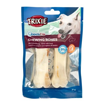 Лакомство для собак Trixie кость для чистки зубов Denta Fun утка 10 см 70 г/2 шт 31391 фото