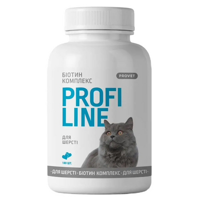 Витамины для котов при сухости кожи и шерсти ProVET Profiline Биотин Комплекс 180 таблеток PR243161 фото