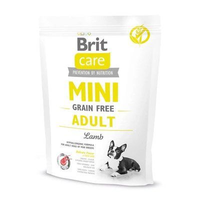 Сухой корм для взрослых собак миниатюрных пород Brit Care Mini GF Adult Lamb ягненок 400 г  170771/0114 фото