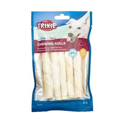 Лакомство для собак Trixie Палочка для чистки зубов Denta Fun утка 12 см 90 г/5 шт 31396 фото