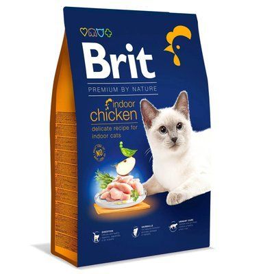Сухий корм для котів, що живуть у приміщенні Brit Premium by Nature Cat Indoor курка 8 кг 171869/3228 фото
