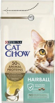Сухой корм для котов Purina Cat Chow Hairball против образования волосяных шариков с курицей 1.5 кг 5997204514486 фото