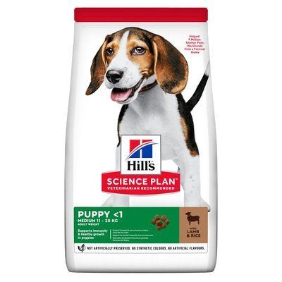 Сухой сбалансированный корм для щенков средних пород Hill's SP Puppy Medium Breed Lamb&Rice с ягненком и рисом 14 кг 604353 фото