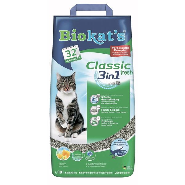 Наповнювач туалету для котів Biokat&s Classic Fresh 3in1 10 л (бентонітовий) G-613314/614212 фото