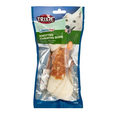 Ласощі для собак Trixie кістка для чищення зубів з куркою Denta Fun 18 см 120 г 31324_1шт фото