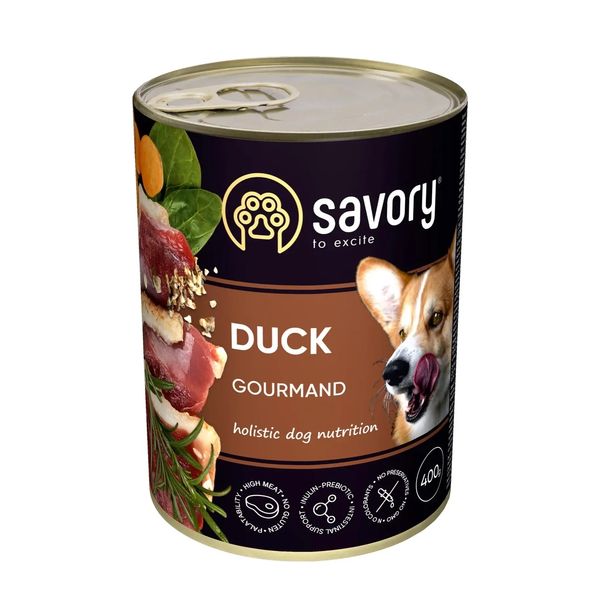 Влажный корм для взрослых собак Savory Dog Gourmand утка 400 г 30471 фото