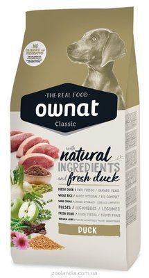 Сухой корм для взрослых собак Ownat Classic Duck утка 4 кг 14019 фото