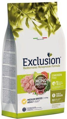 Повнораціонний сухий корм Exclusion Adult Chicken Medium Breed для дорослих собак середніх порід із куркою 3 кг 06060 фото