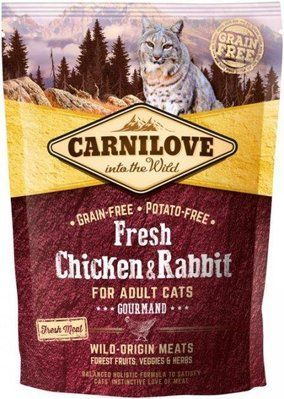 Сухой корм для привередливых котов Carnilove Fresh Chicken & Rabbit Gourmand курица и кролик 400 г 170873/7373 фото