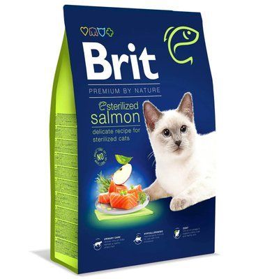 Сухой корм для стерилизованных котов Brit Premium by Nature Cat Sterilized Salmon лосось 8 кг 171872 фото