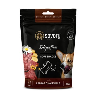 Лакомства для собак Savory для улучшения пищеварения ягненок и ромашка 200 г 31348 фото