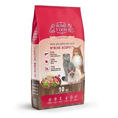 Сухой корм для взрослых котов Home Food Premium Мясное ассорти 10 кг 3148002 фото