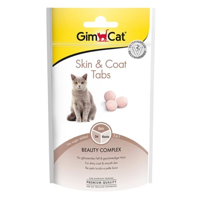 Лакомство для кошек GimCat Skin & Coat Tabs 40 г для кожи и шерсти G-418711/419114 фото