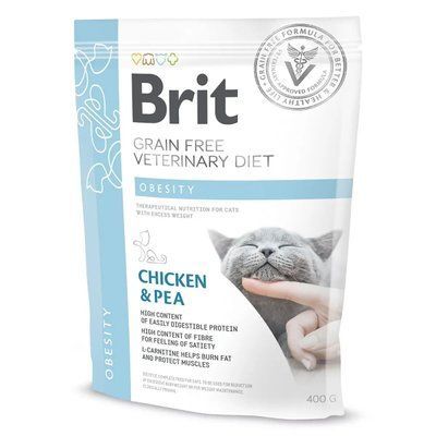 Сухой корм для кошек для снижения веса Brit GF Veterinary Diet Obesity курица 400 г 170967/528486 фото