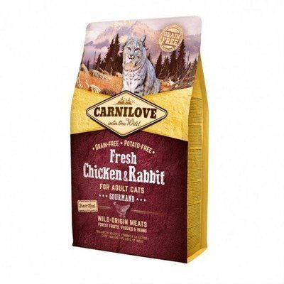 Сухий корм для вибагливих котів Carnilove Fresh Chicken & Rabbit Gourmand курка та кролик 2 кг 170874/7397 фото