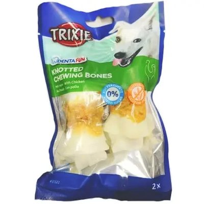 Ласощі для собак Trixie кістка для чищення зубів Denta Fun курка 11 см 70 г/2 шт 31322 фото