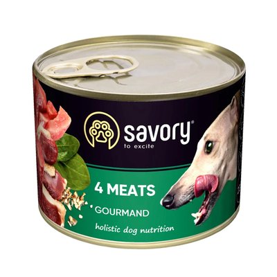 Вологий корм для дорослих собак Savory Dog Gourmand м'ясне асорті 400 г 30396 фото