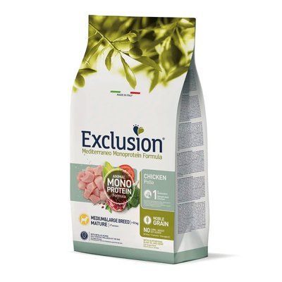 Сухий монопротеїновий корм Exclusion Adult Light Chicken Medium & Large Breed для дорослих собак 3 кг курка 05900 фото