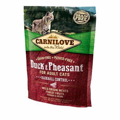 Сухой корм для выведения шерсти у котов Carnilove Cat Duck & Pheasant - Hairball Controll утка и фазан 400 г 170191/2355 фото