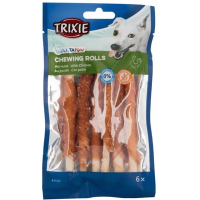 Лакомство для собак Trixie палочка для чистки зубов Denta Fun курица 12 см 70 г/6 шт 31325 фото